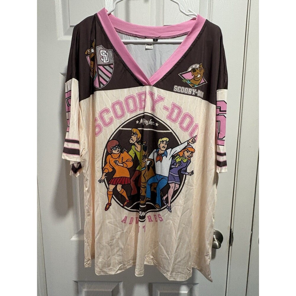 Scooby Doo SHEIN All Over Short Sleeve Jersey Shirt Plus Size 4XL